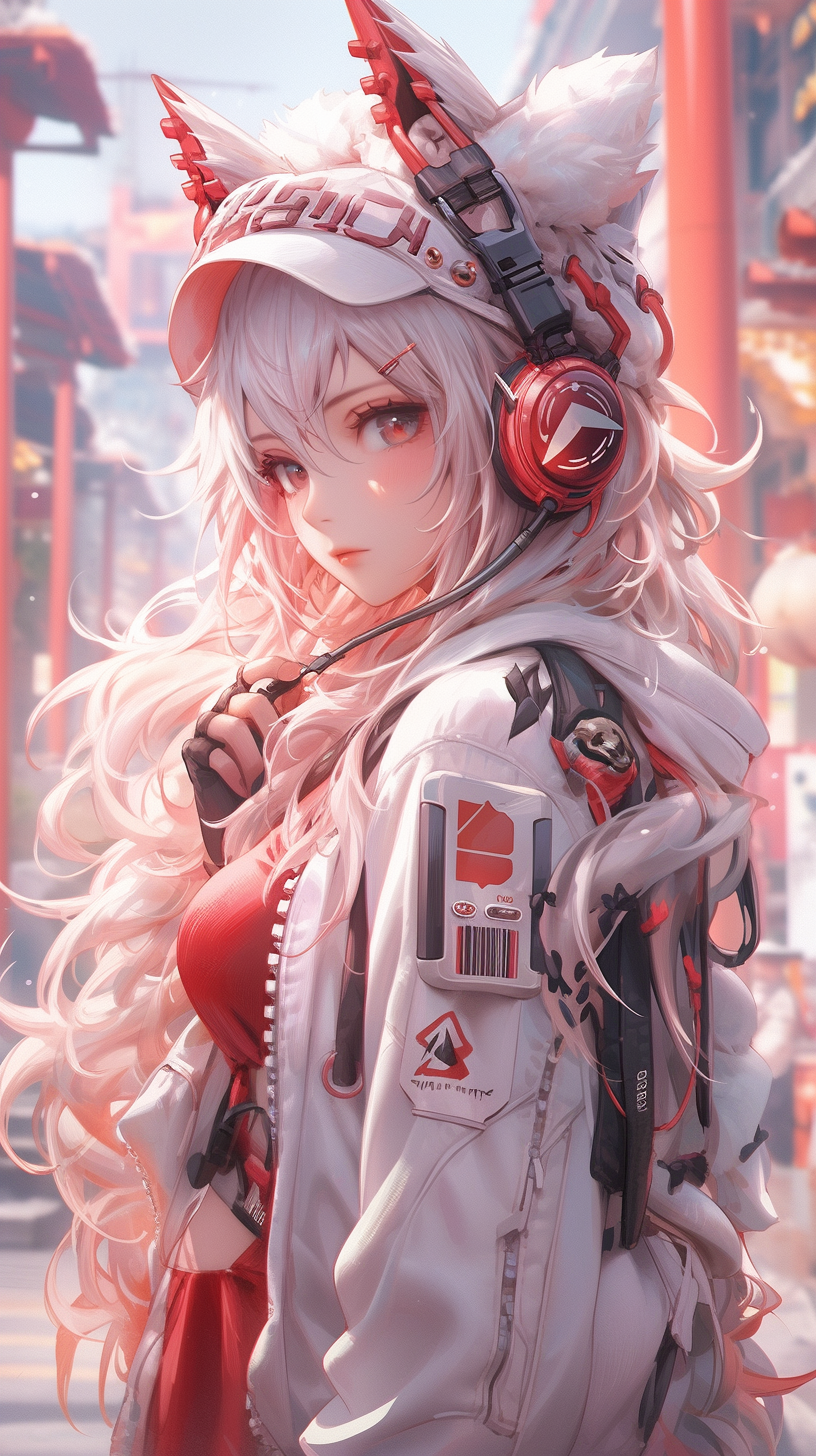 anime, anime art, anime girl, american anime, c, in the style of light red and silver, realistic and...
