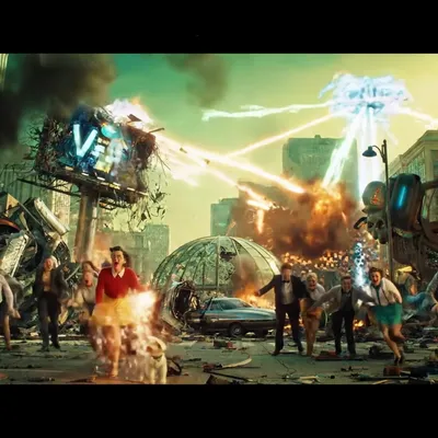 Here’s a detailed cinematic image description in the style of *Mars Attacks!* with your elements:

-...