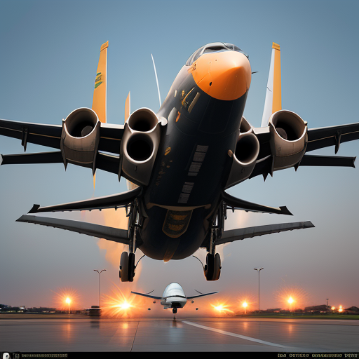 High resolution photograph on airport runway with boeing 737 from gol company in brazil, fighter pla...