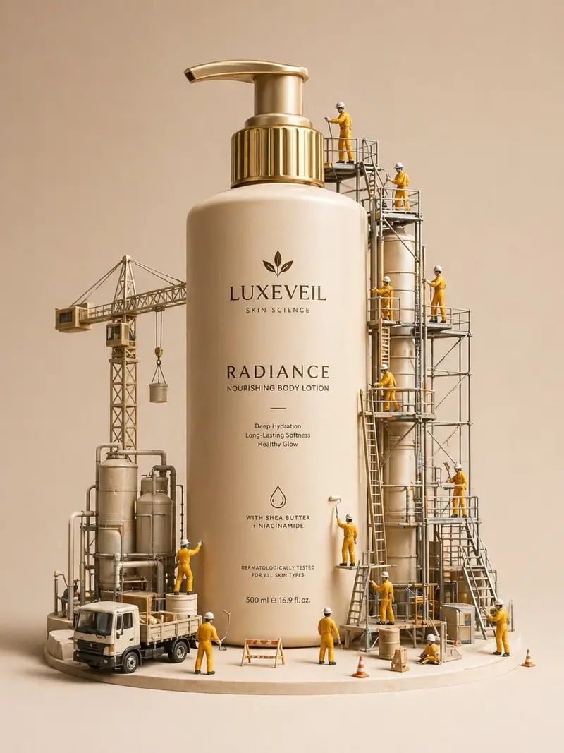 E-commerce Main Image - Miniature Diorama Skincare Advertisement