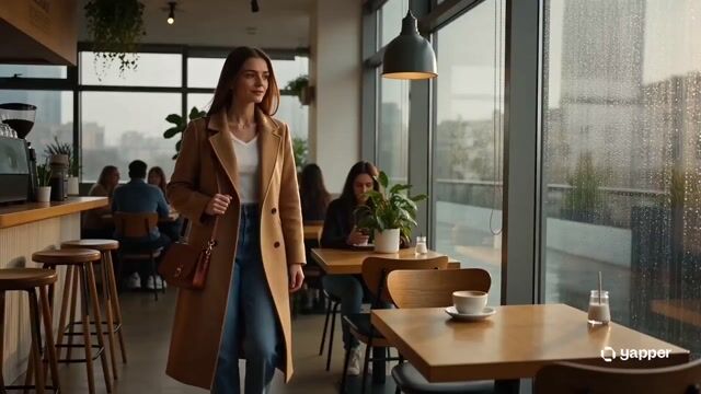 Cozy Rain Coffee Shop Scene