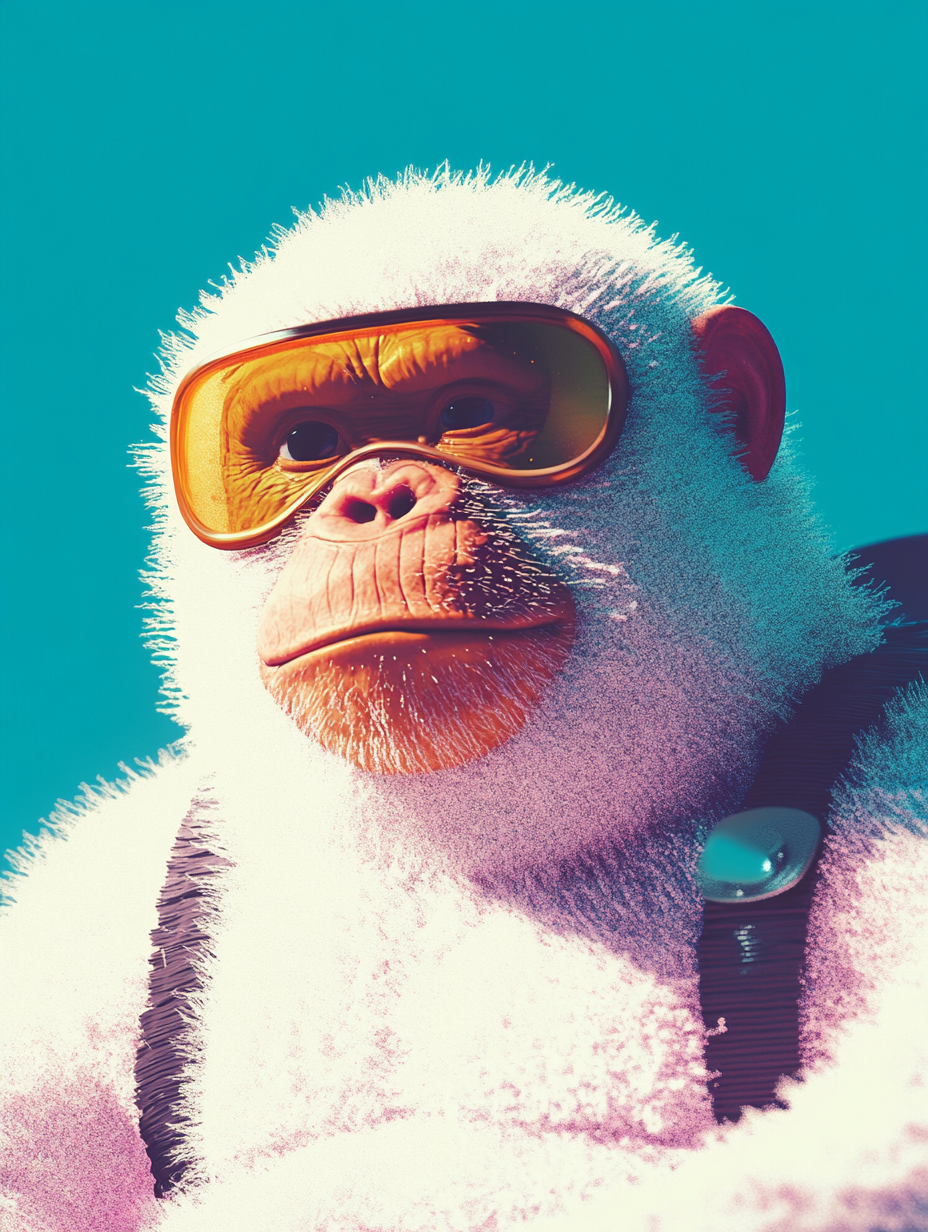 snowmonkey, space --ar 3:4 --personalize usgl832 --v 6.1