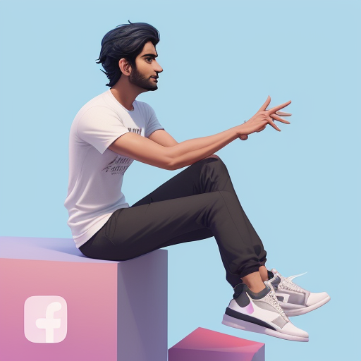 "Create a 3D illustration of an animated character of a handsome boy sitting casually on top of a so...