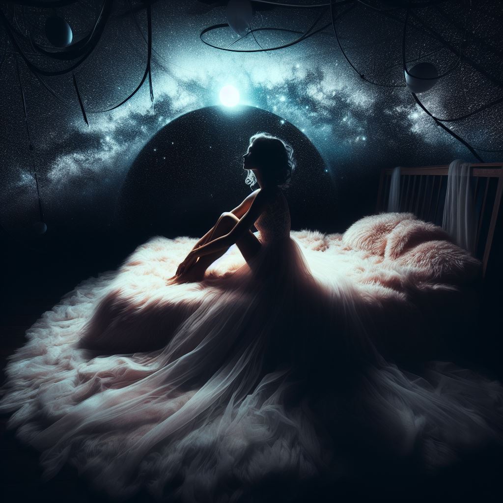 Mesmerizingly Alluring Spectacular Beauty Masterpiece, fabulous beauty in a dark dimly lit starlight...