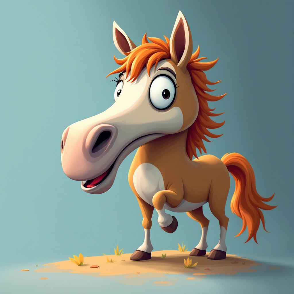 A a funny horse cartoon, mdjrny-v4 style