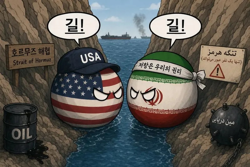 Countryball Standoff at the Strait of Hormuz