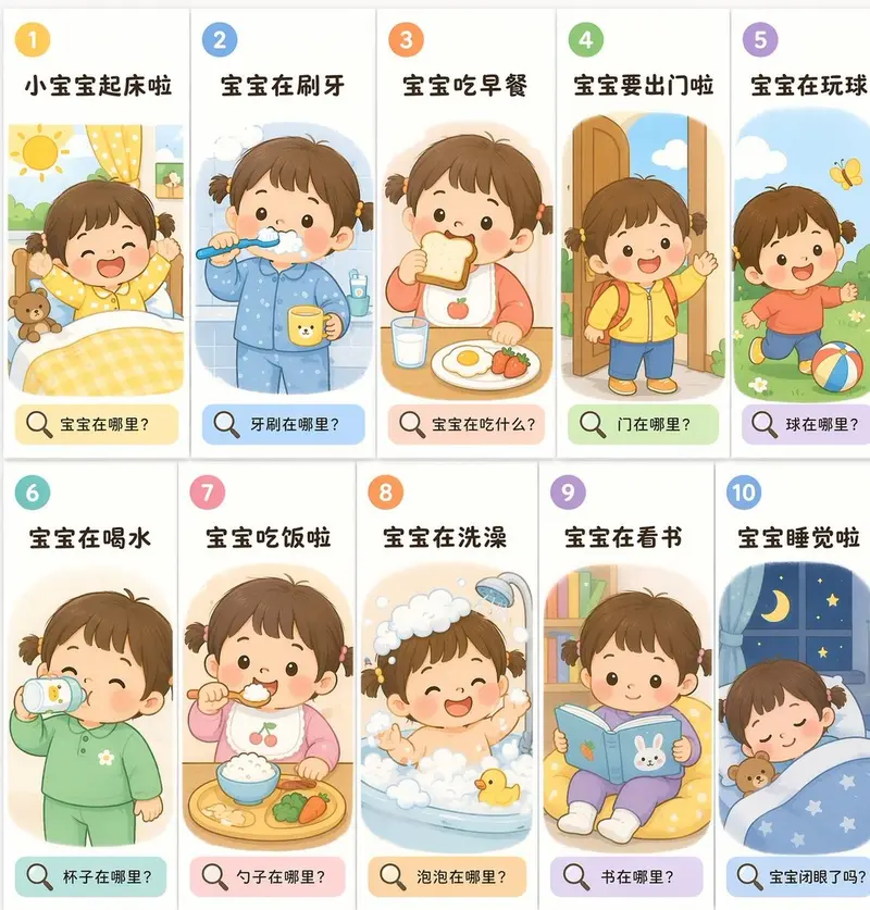 幼儿日常作息闪卡