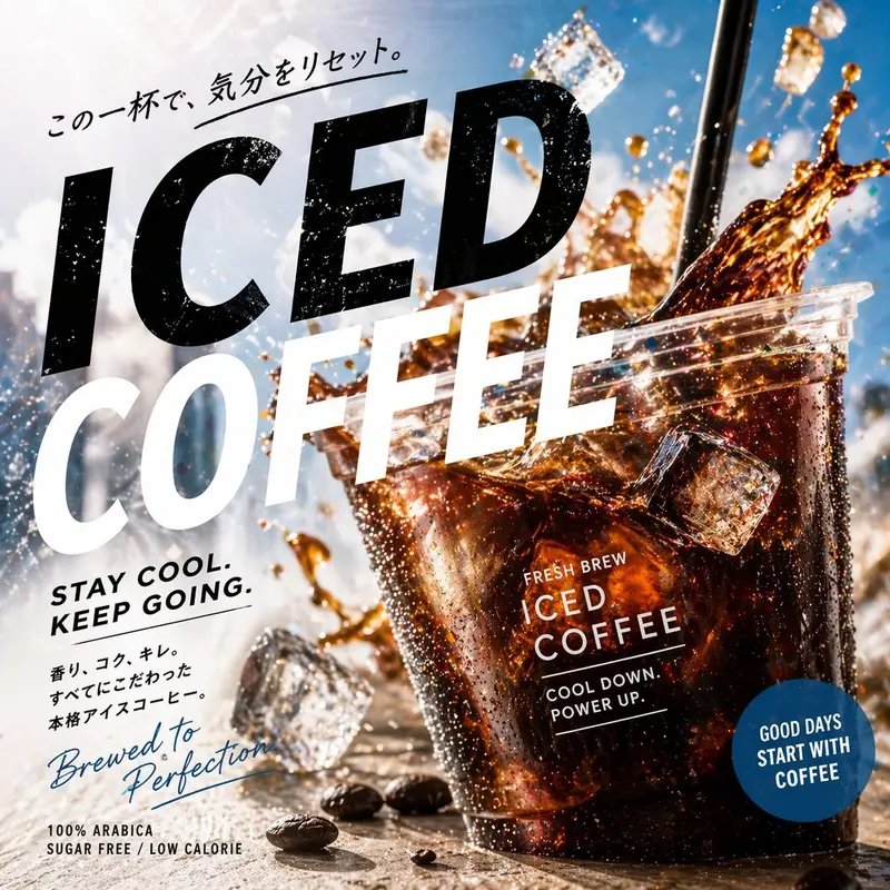 Modern Iced Coffee Advertisement